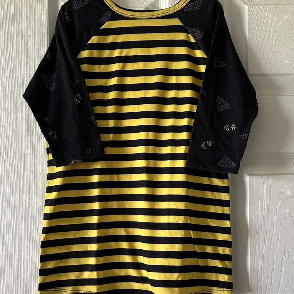 Black and Yellow Striped Kids Halloween Shirt